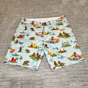 Element‎ Bear Lake Theme Boardshorts Mens Size 36 Drawstring